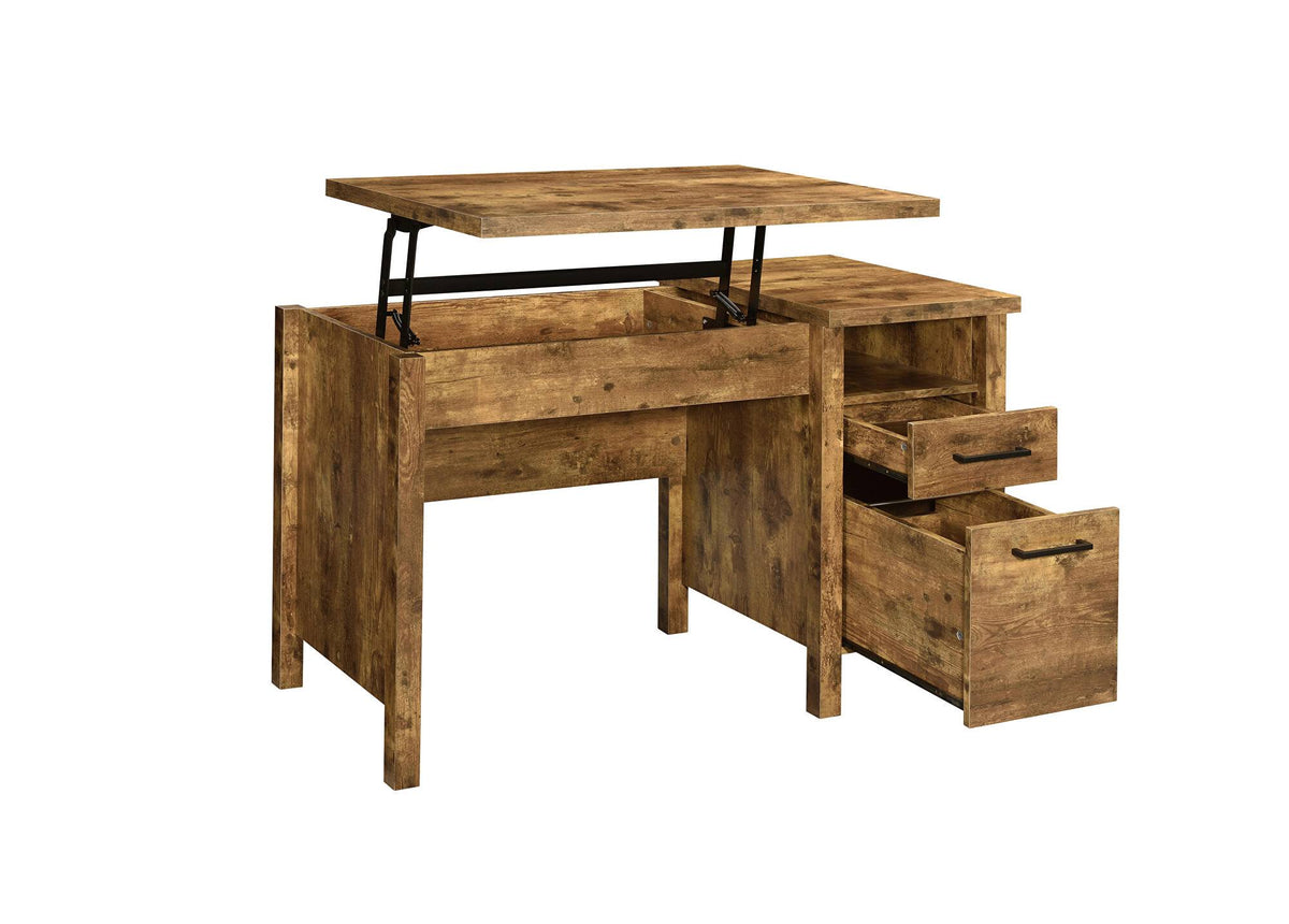 Antique Nutmeg Lift Top Office Desk E46490