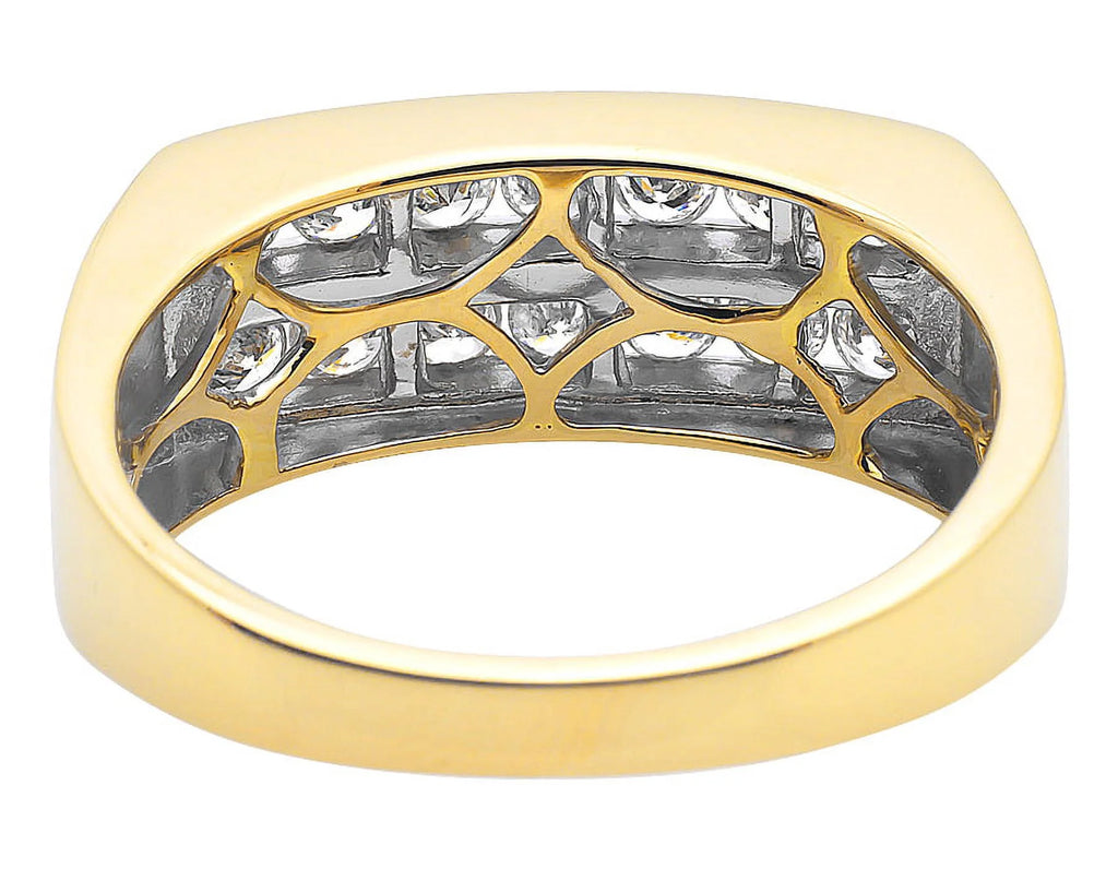 14K Yellow Gold Diamond Mens Band W365642