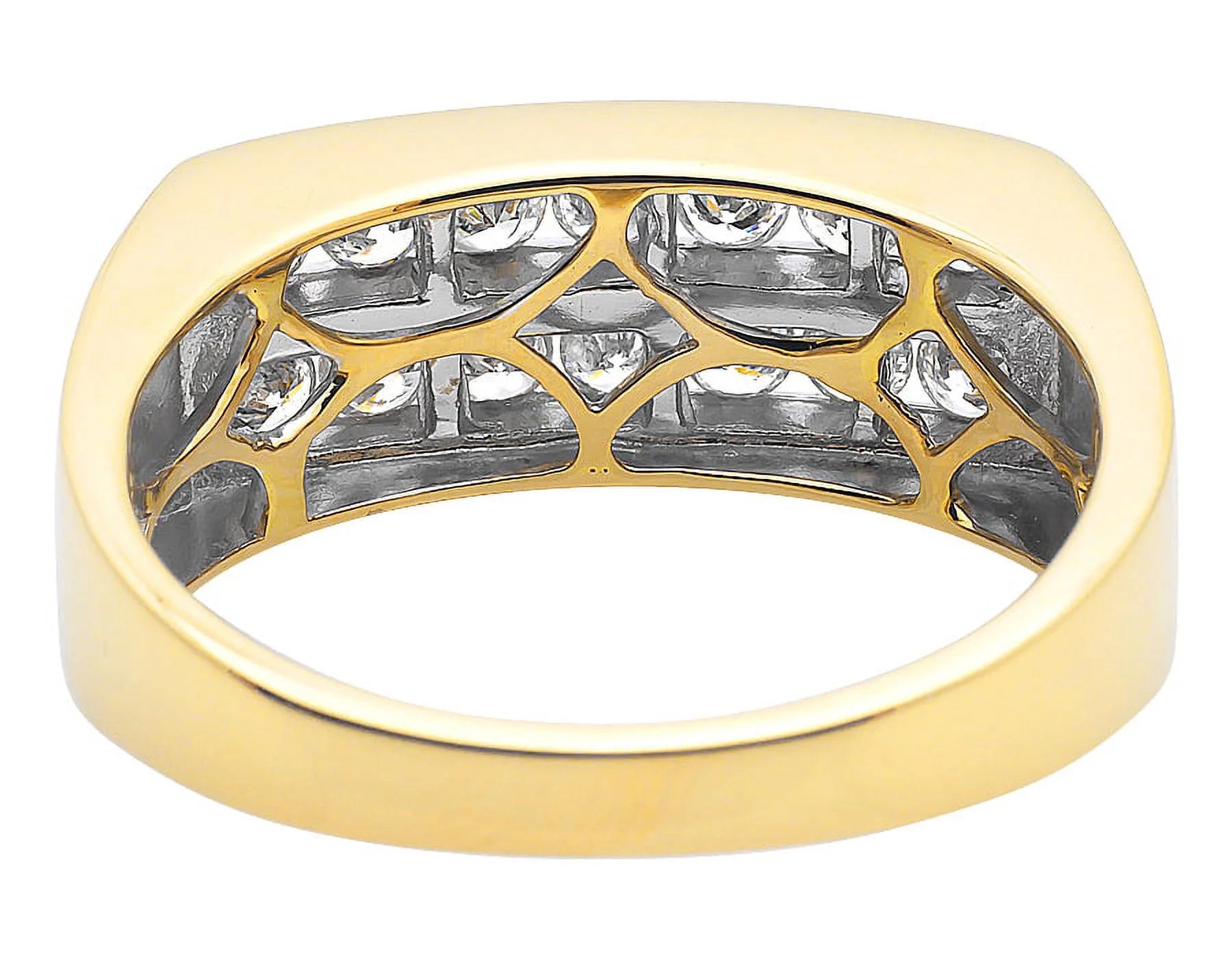 14K Yellow Gold Diamond Mens Band W365642