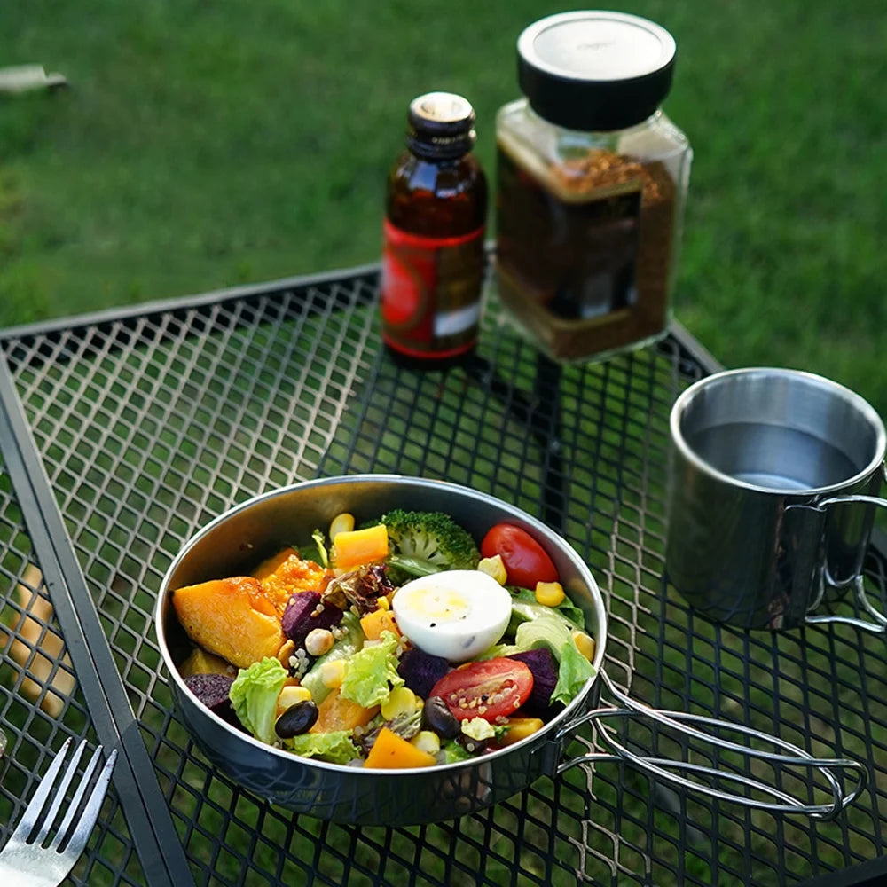 5pcs Stainless Steel Camping Cookware Set D7633