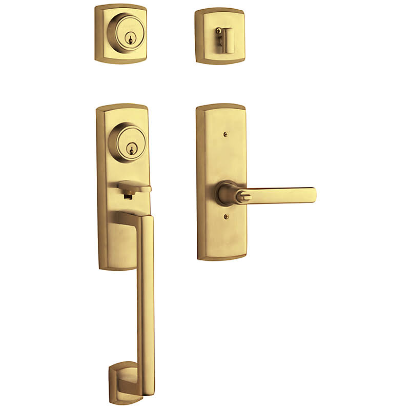 NonLacquered Brass Full Dummy Handleset with Lever V73614