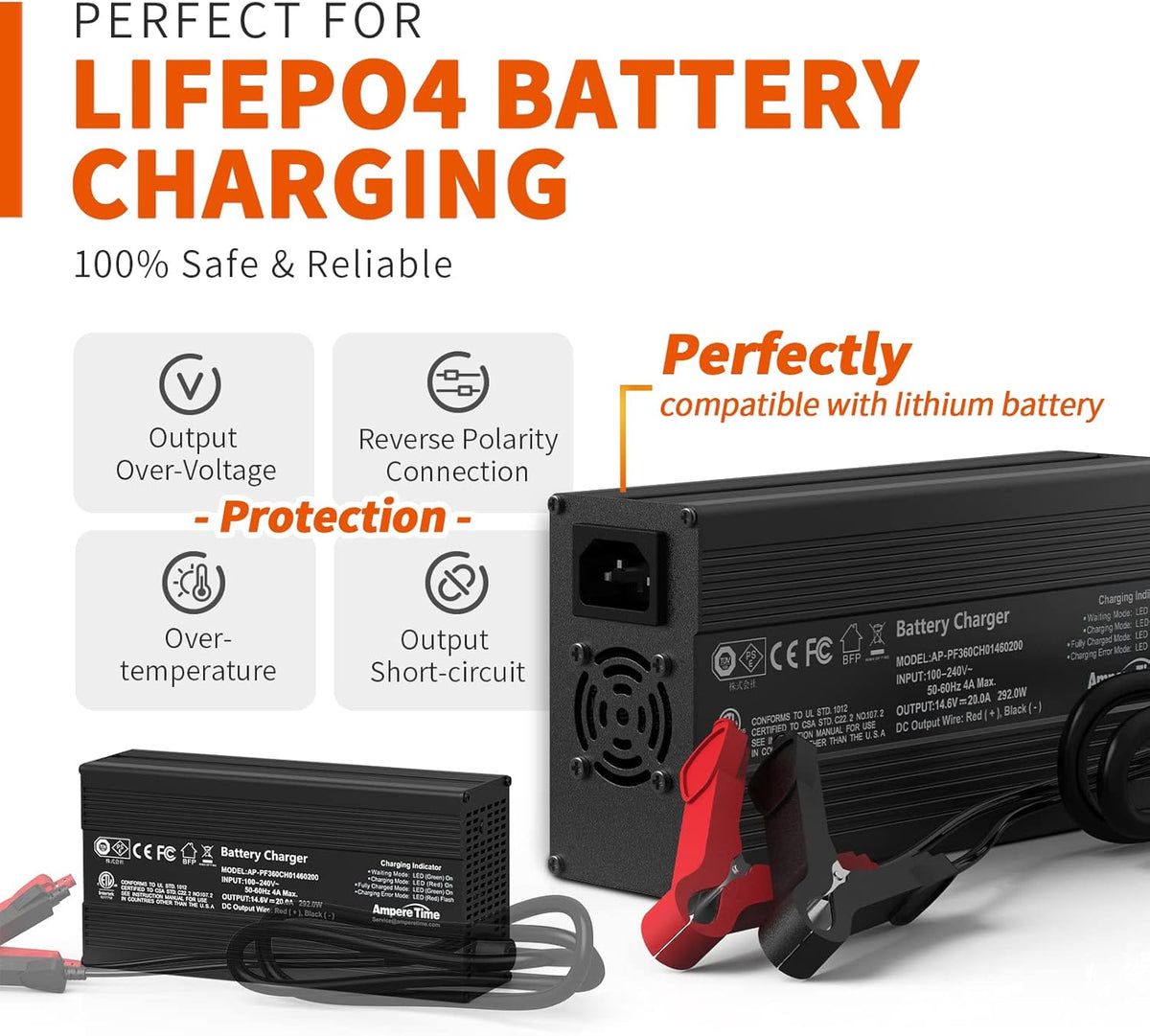 12V 200Ah LiFePO4 Battery with 20A Lithium Battery Charger R637731