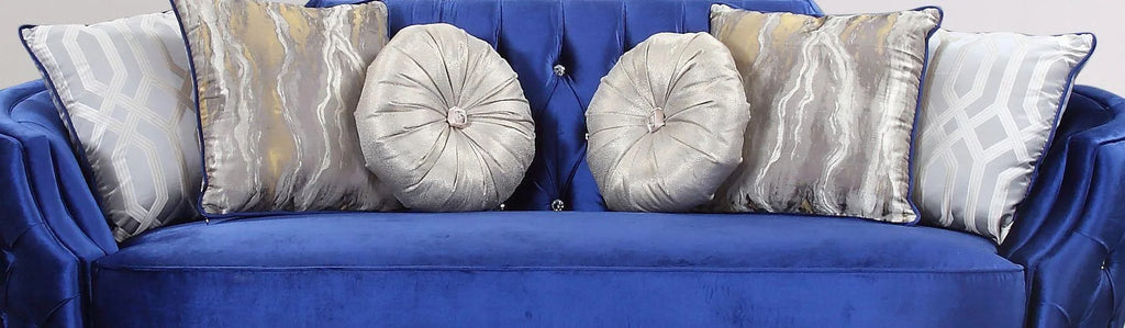Blue Velvet Sofa Set 2Pc R560