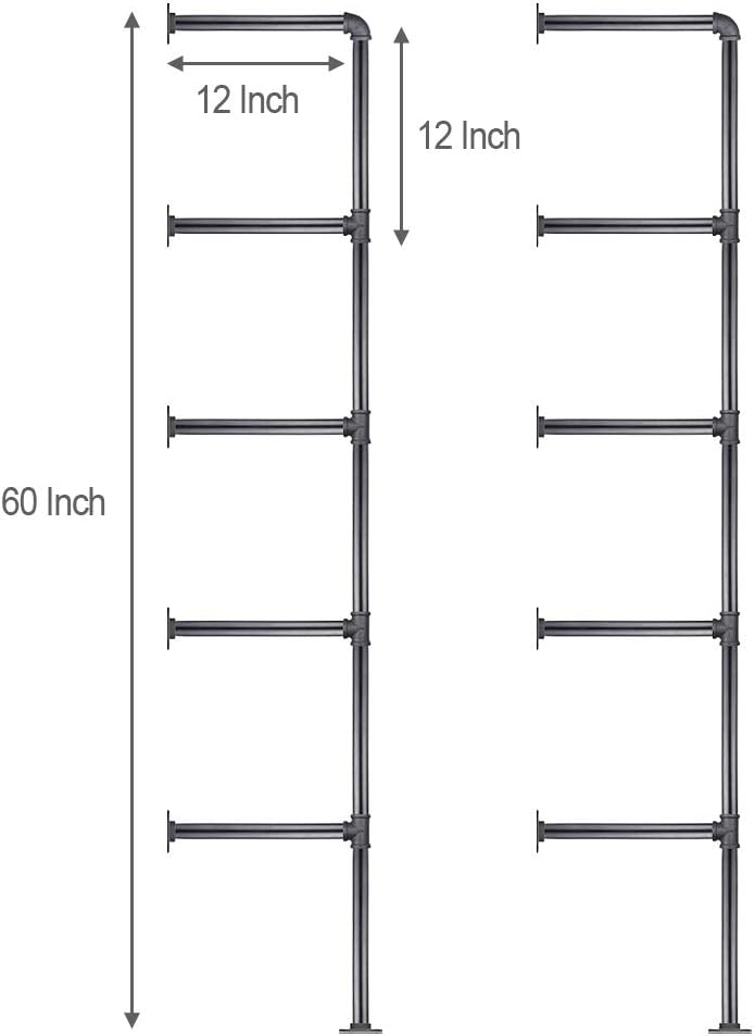 Vintage Industrial Wall Mount Bookshelf Shelving Unit B2505