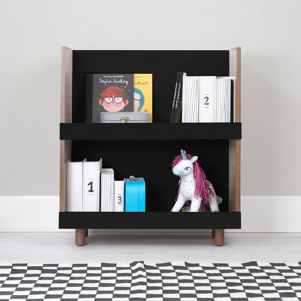 Kids Bookcase Walnut White L603