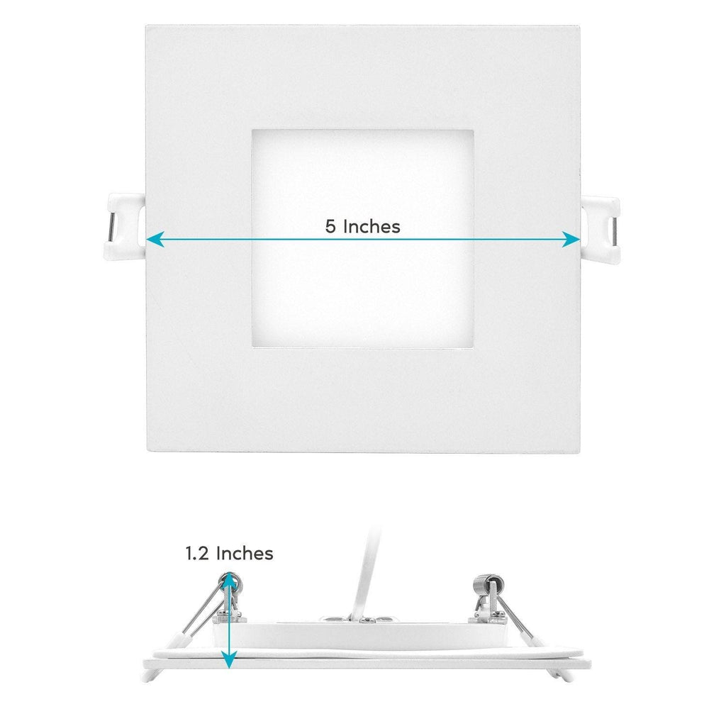 4 in. Ultra Thin Square Canless Dimmable Integrated LED Recessed Light Kit (4-Pack) E711