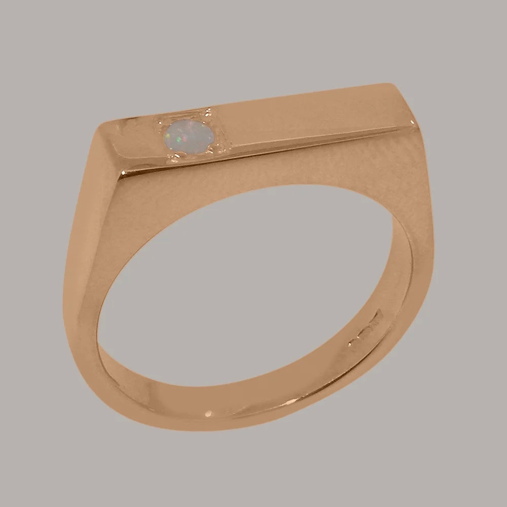 9k Rose Gold Opal Mens Band Ring X164