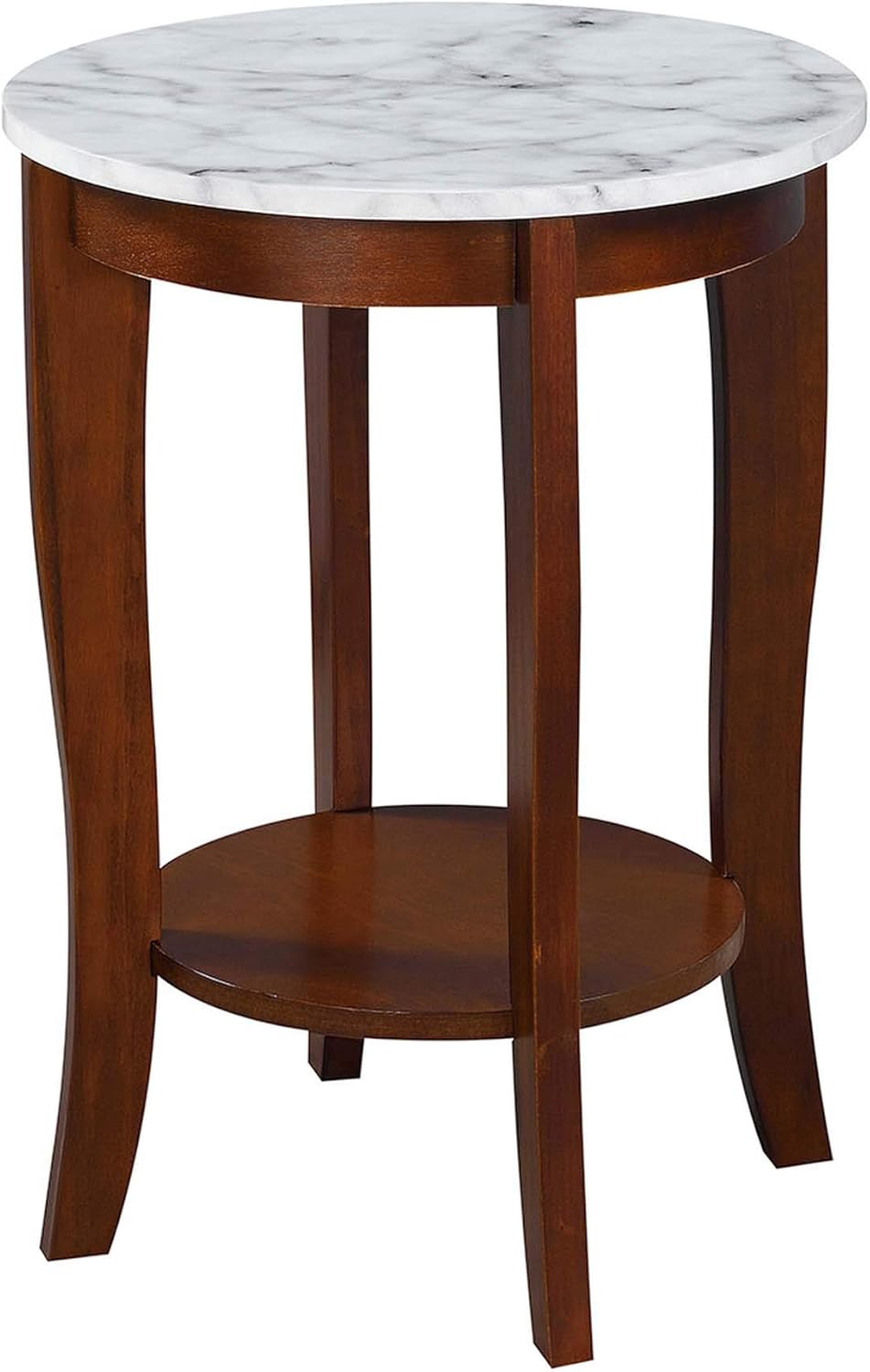 White Round End Table Y9442