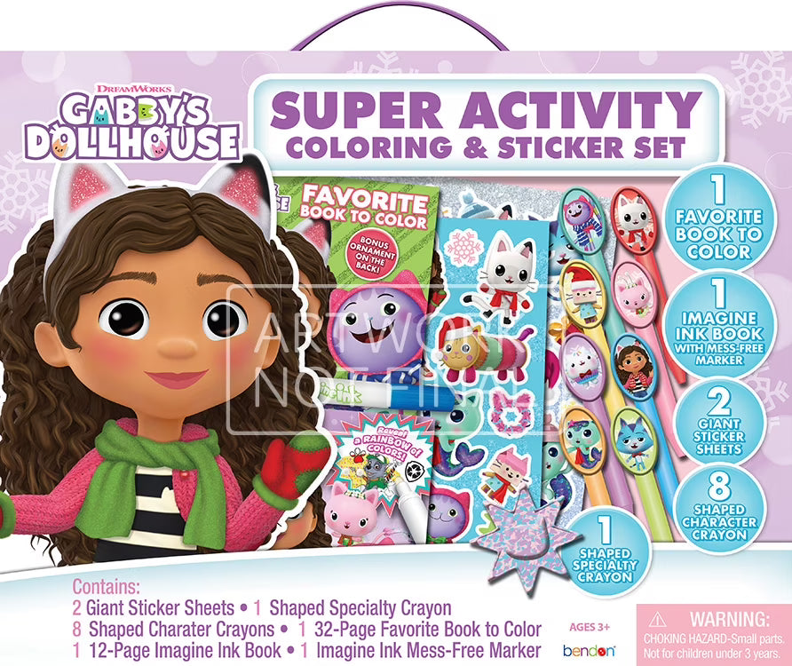 44 Pages Coloring and Sticker Set with Game Book and Mess Free Marker X644485