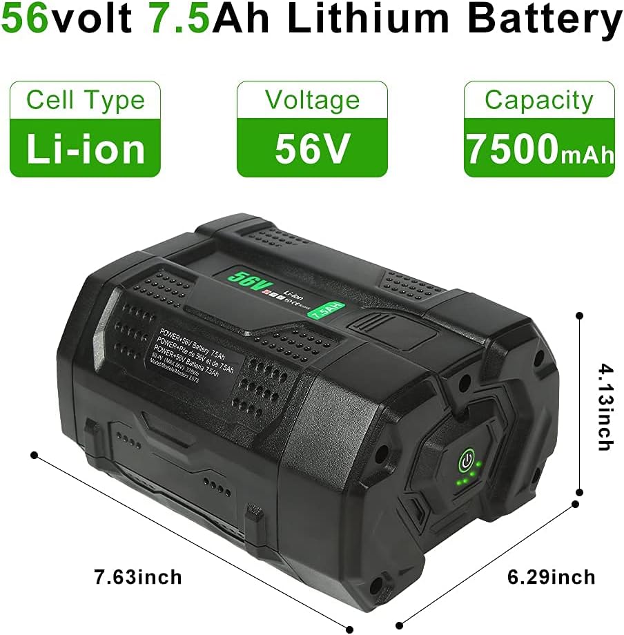56 Volt 7.5 Ah Lithium Battery Replacement 7500mah with Power Indicator U970488