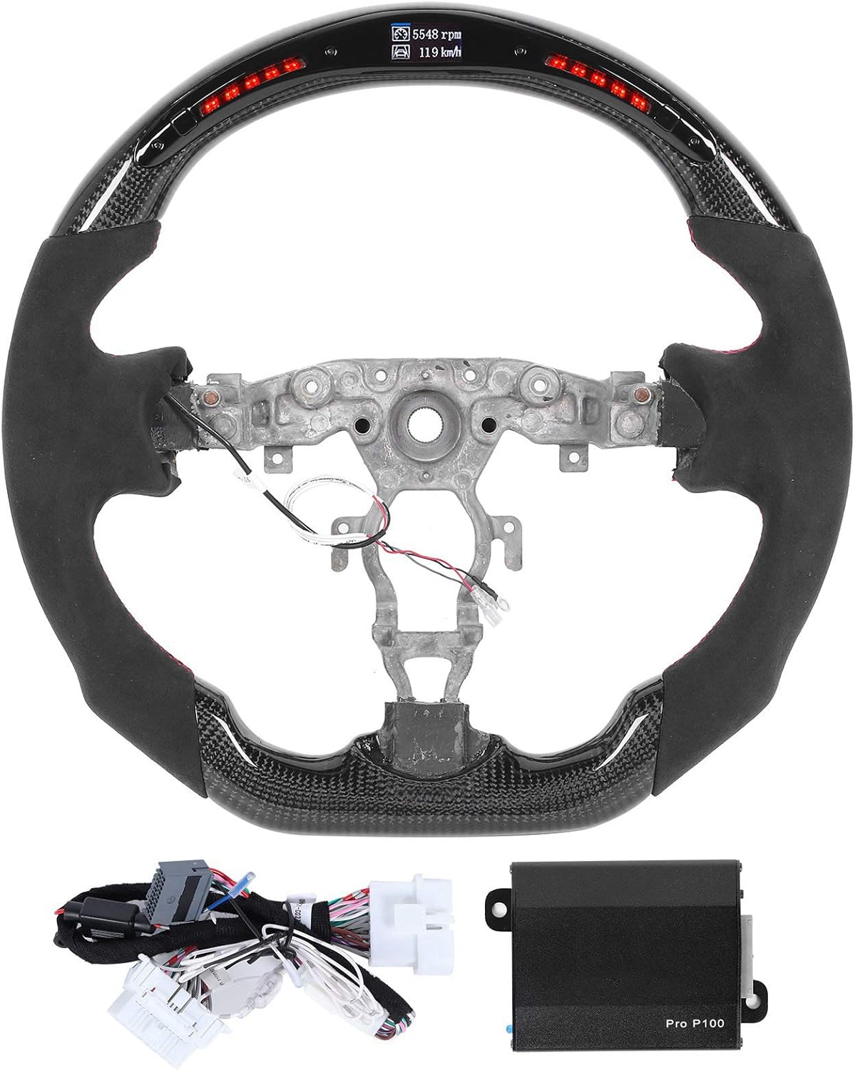 Black Suede LED Steering Wheel O1123