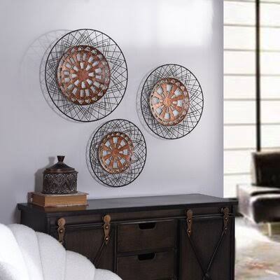 3 Piece Aztec Metal Wall Decor Set T488