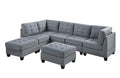 Gray Modular Sectional 7pc Set with Ottoman M6567