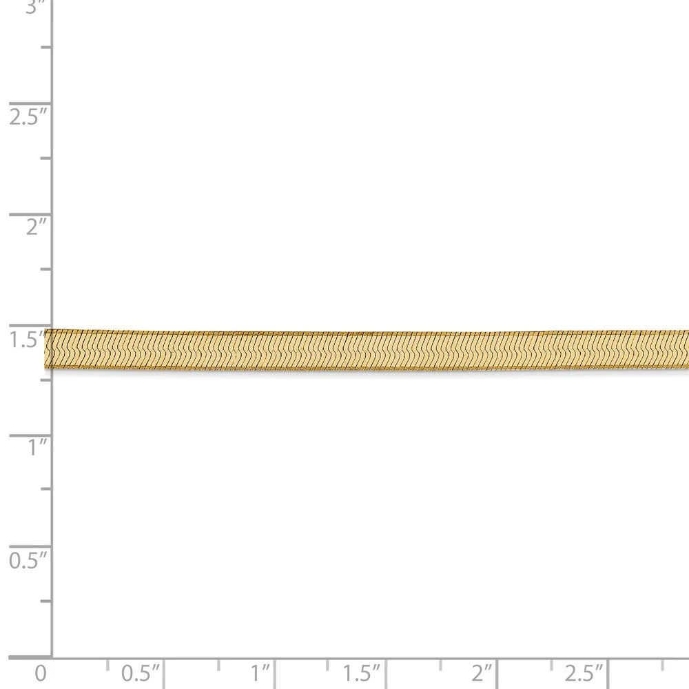 14kt Yellow Gold 4mm Herringbone Chain 16 inch Lobster Clasp M370483