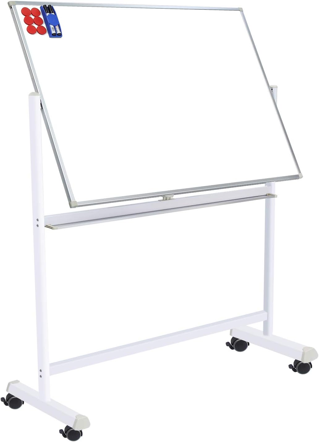 36x48 Double Sided Magnetic Dry Erase Board on Wheels with Stand C9710