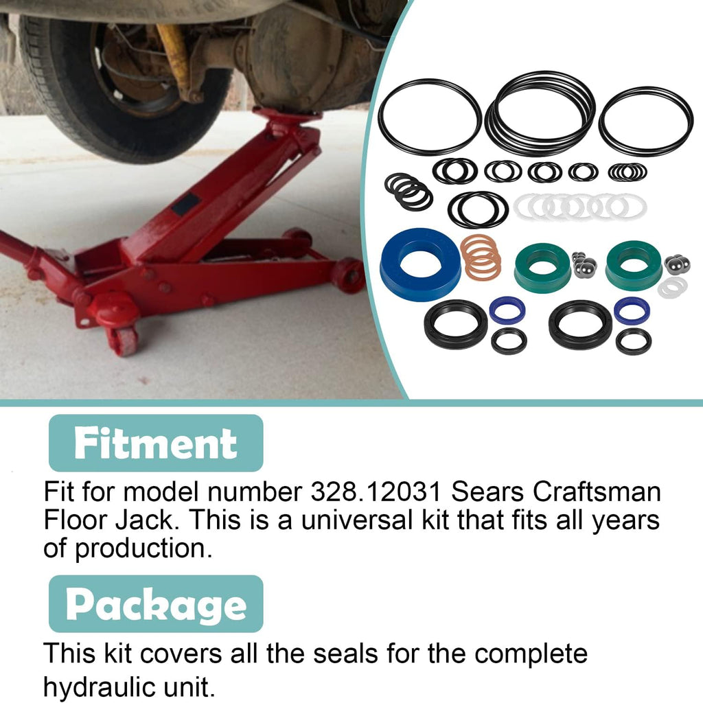 Seal Replacement Kit for Craftsman Floor Jack, 2 Ton, 59 PCS, Pack of 2 I786657