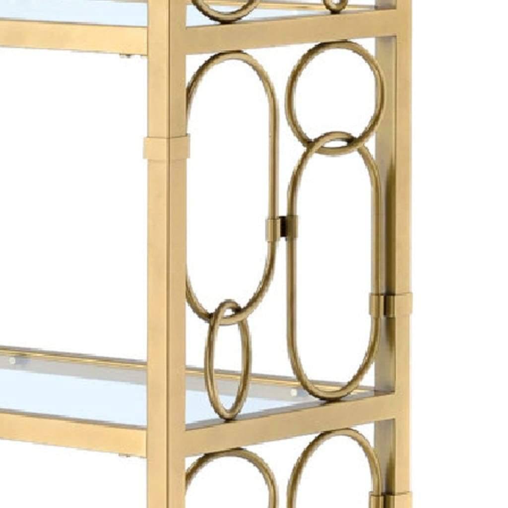 Clear Glass & Gold Bookshelf R376536