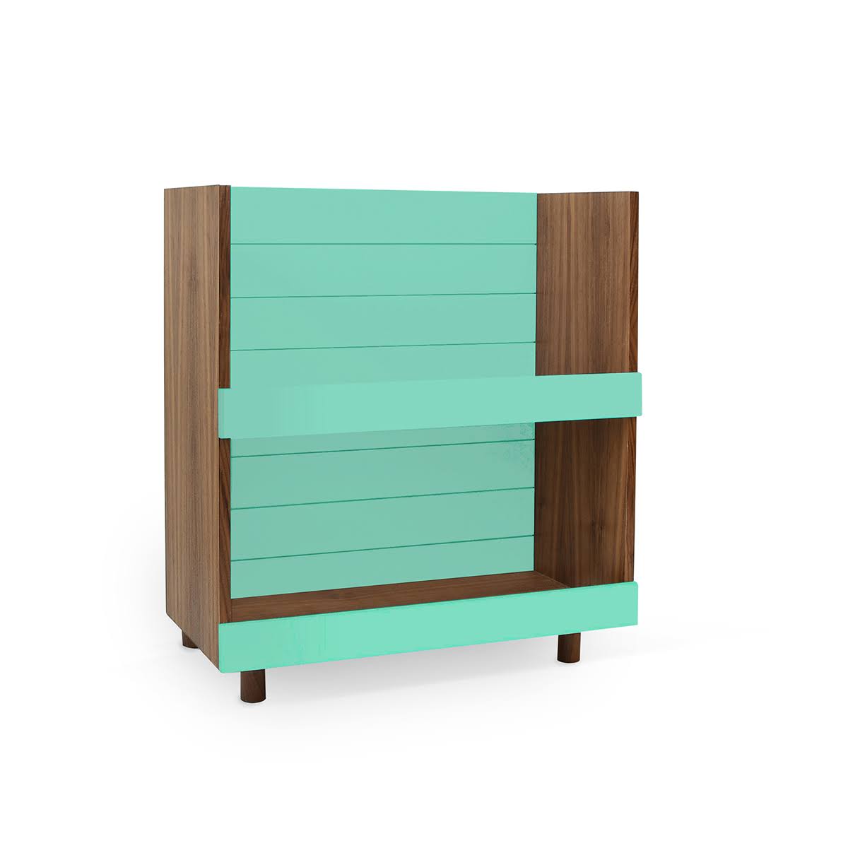 Kids Bookcase Walnut White L603