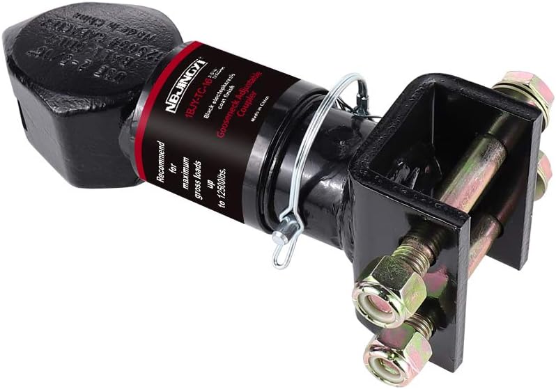 Adjustable Channel-Mount Trailer Coupler, 2-5/16 in, 12500LBS, Black, Pack of 2 K746