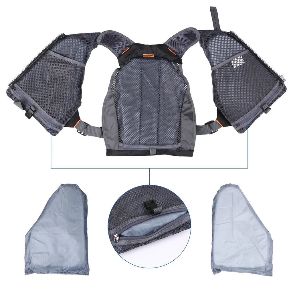 Outdoor Breathable Padded Fishing Life Jacket Swimming Sailing Waistcoat Utility Vest Floatation Device B9688