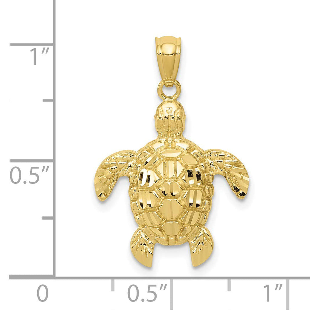10K Yellow Gold Sea Turtle Pendant E60267