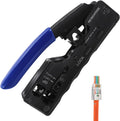 RJ45 Crimp Tool Ethernet Crimping Tool Wire Cutter Crimper For Cat7 Cat6a Cat6 Cat5e Pass Through Connectors W576