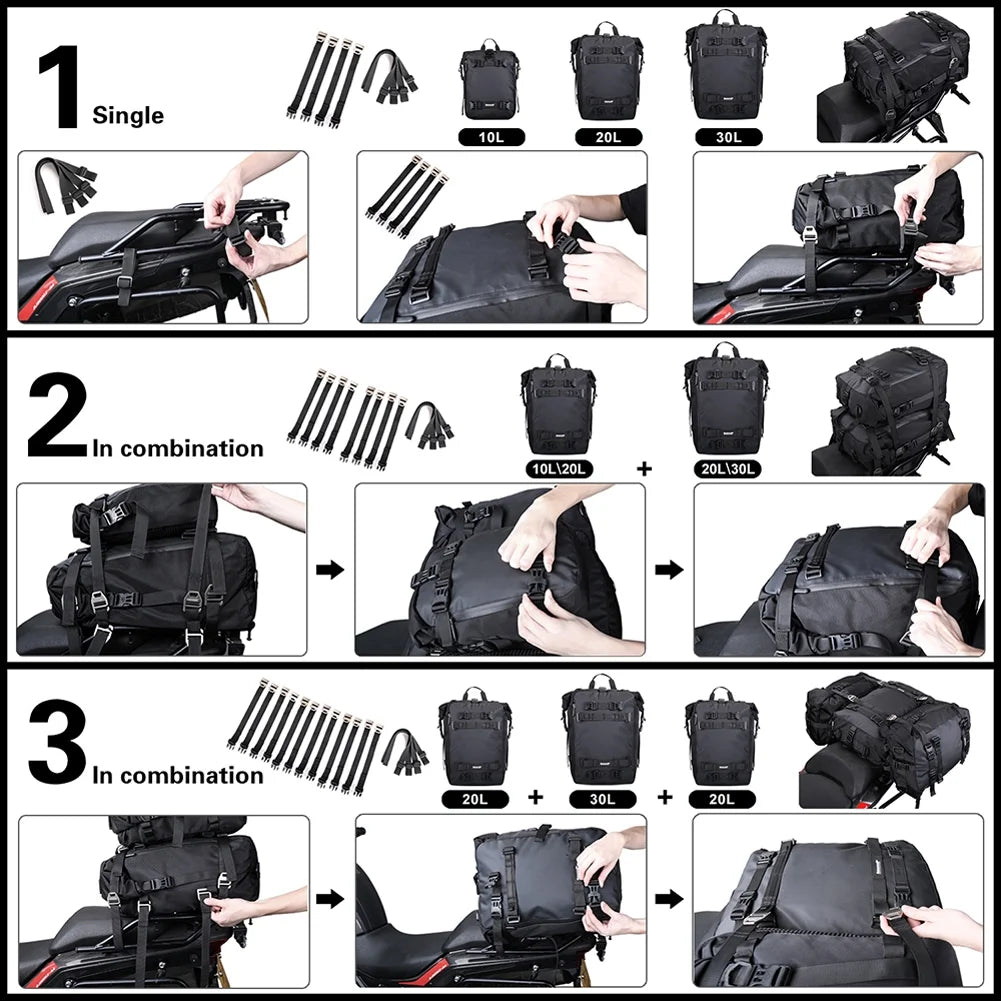 Waterproof Motorcycle Saddle Rack Trunk Bag U58428