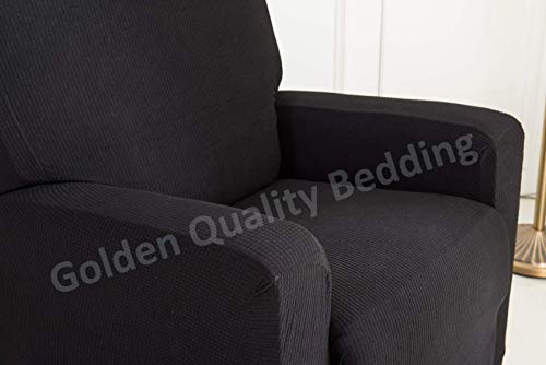 Navy Blue Stretch Recliner Slipcover with Elastic Straps Polyester Spandex M413