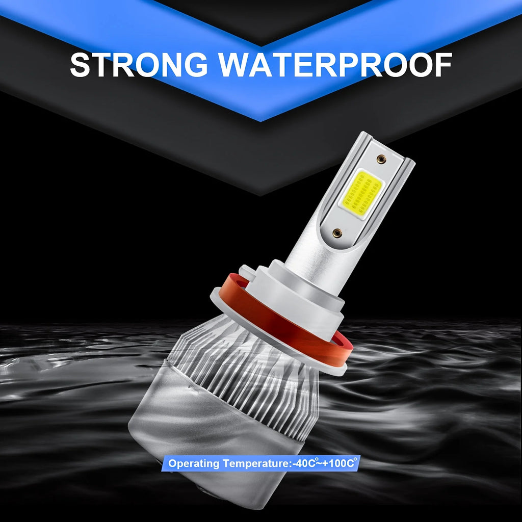 LED Headlight Bulbs H9 H11 High and Low Beam 4pc Y26677