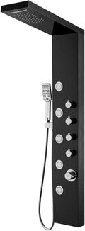Shower Panel Tower with Rainfall Shower Head, 4 Body Jets, Handheld and Tub Spout, Stainless Steel N898
