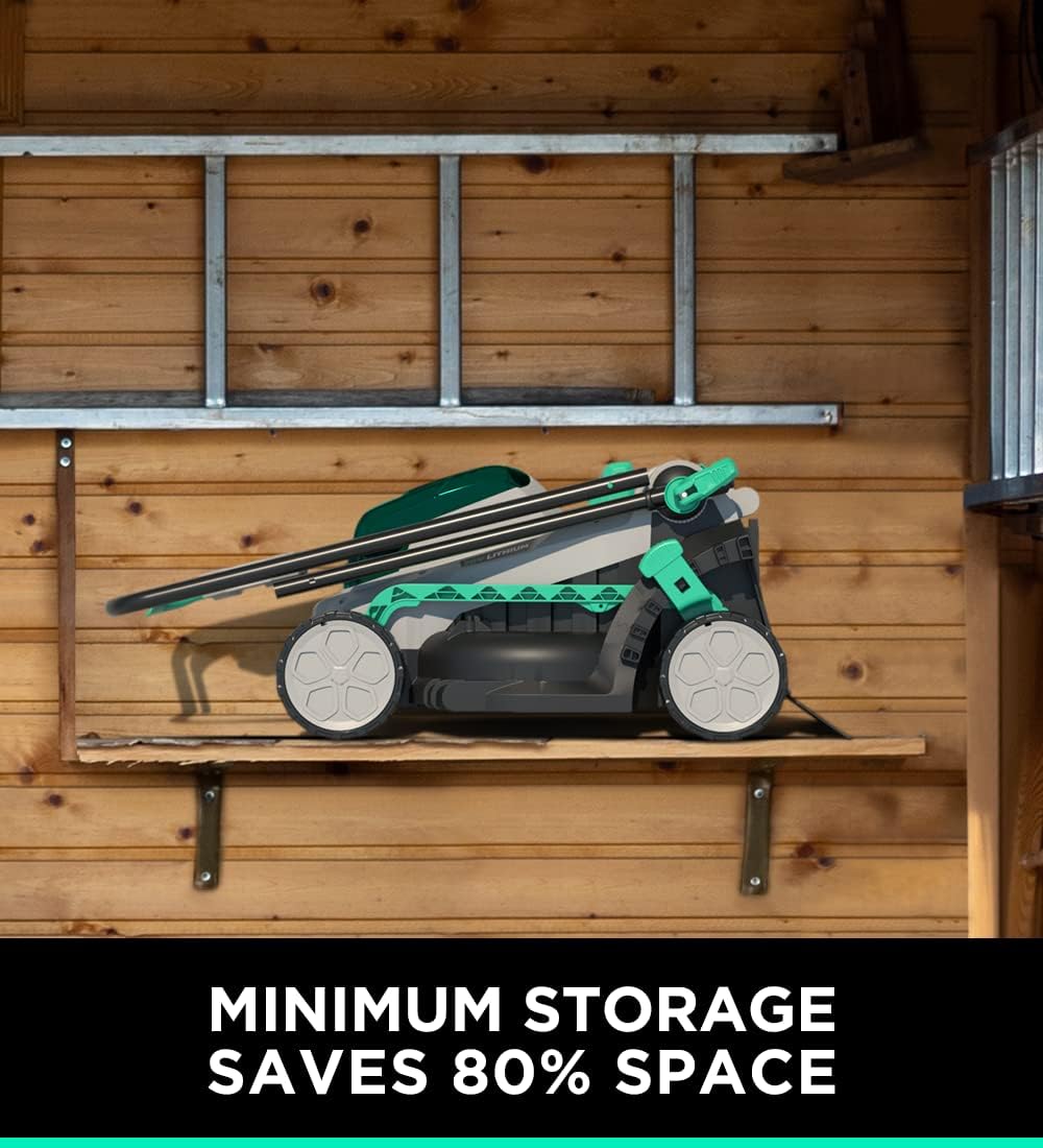 Cordless 13 Inch Lawn Mower with Brushless Motor, 4.0Ah Battery & Charger T7156