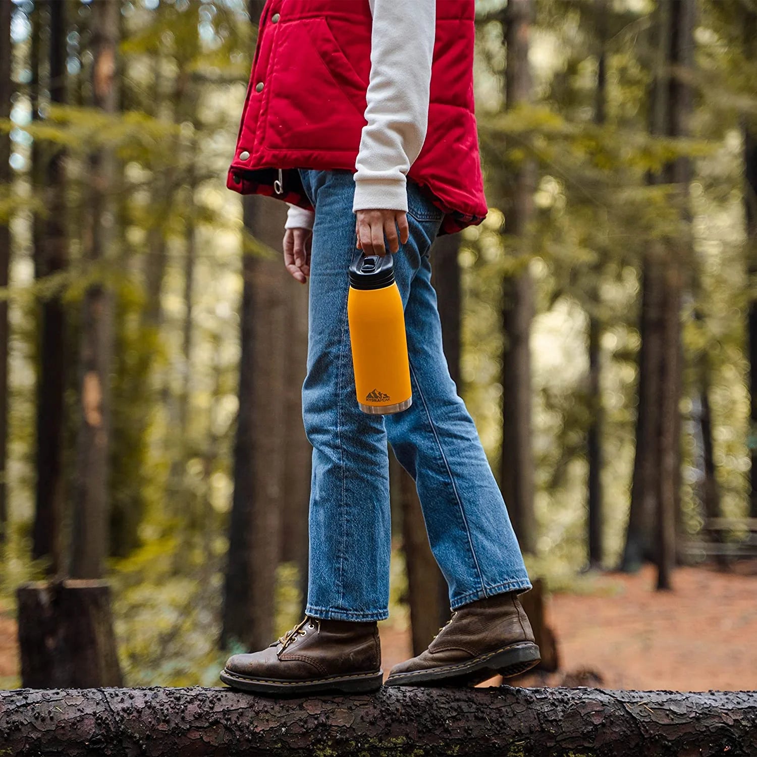1L Insulated Stainless-Steel Water Bottle with Straw V934242