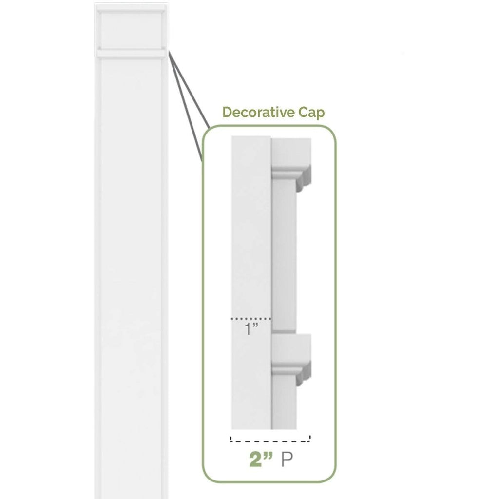 Raised Panel PVC Pilaster with Capital and Base (Pair) Y2312