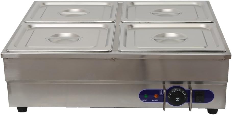 4 Pots Electric Food Soup Warmer Stainless Steel 110V 1500W N36698