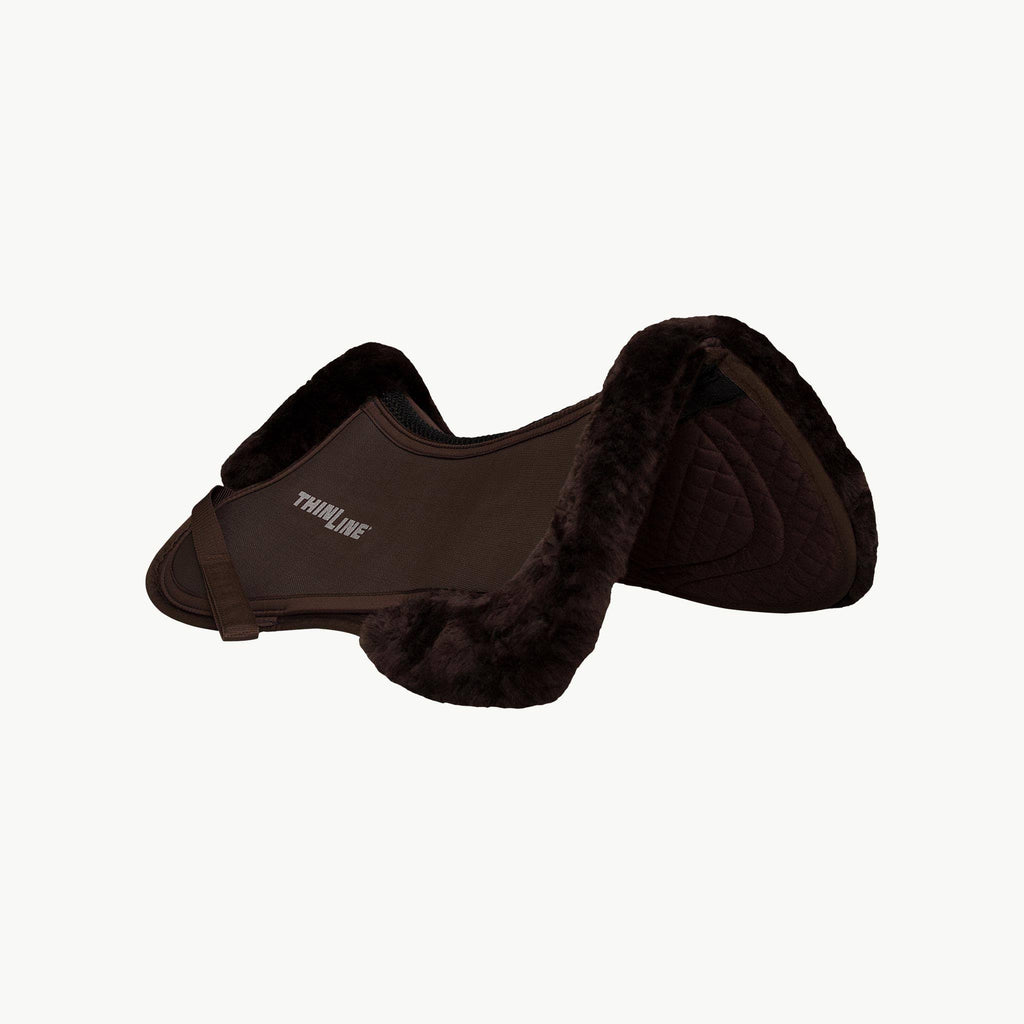 Large Half Pad with Sheepskin Rolls in Dark Brown Q7041