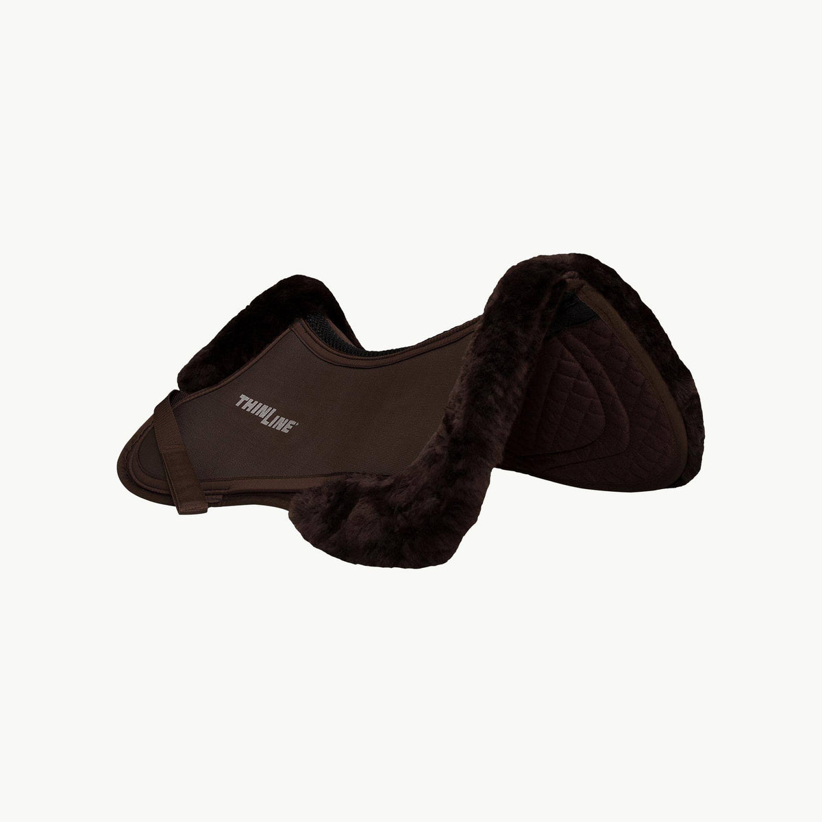 Large Half Pad with Sheepskin Rolls in Dark Brown Q7041
