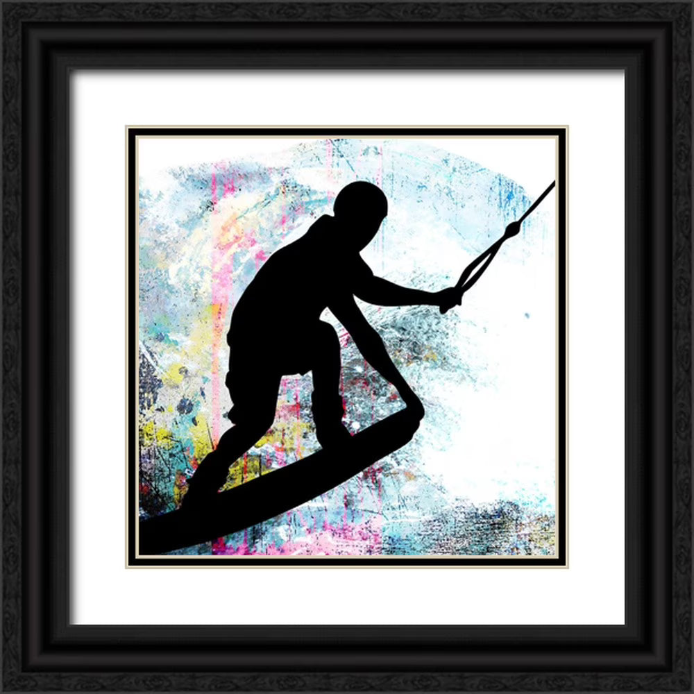 26x26 Black Ornate Wood Framed Art Print Y5632