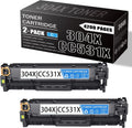 2 Pack Cyan Toner Cartridge for HP CP2025 CM2320 Printer G4186