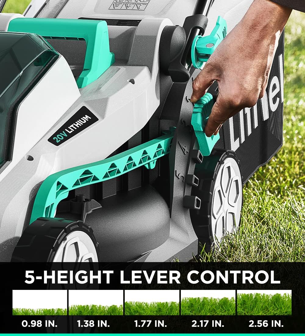 Cordless 13 Inch Lawn Mower with Brushless Motor, 4.0Ah Battery & Charger T7156
