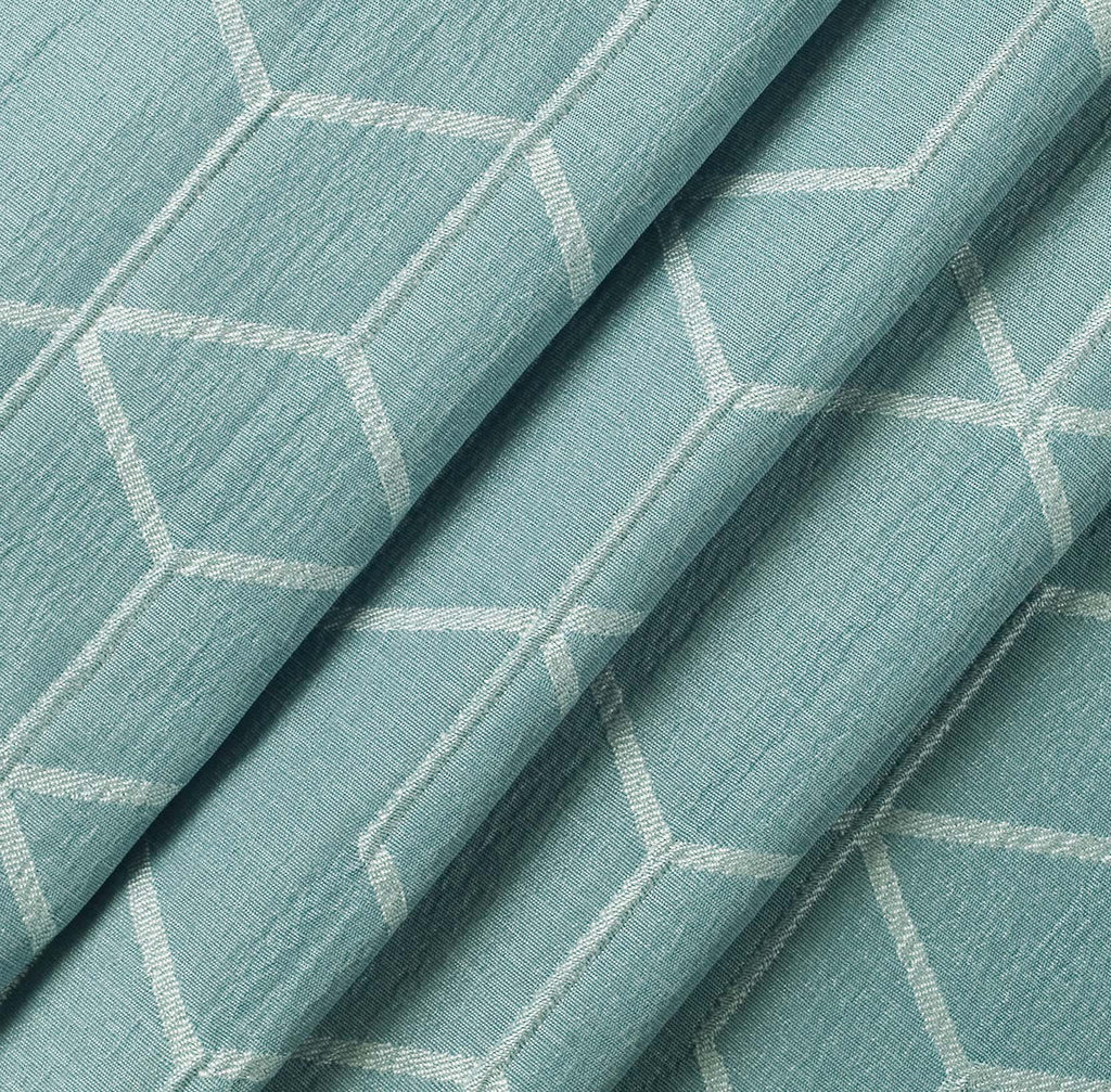 Blackout Geometric Single Curtain Panel, 50" x 84", Aqua Slate B95505