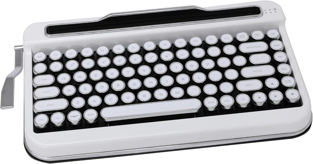 White Chrome Keycap Bluetooth Keyboard V599