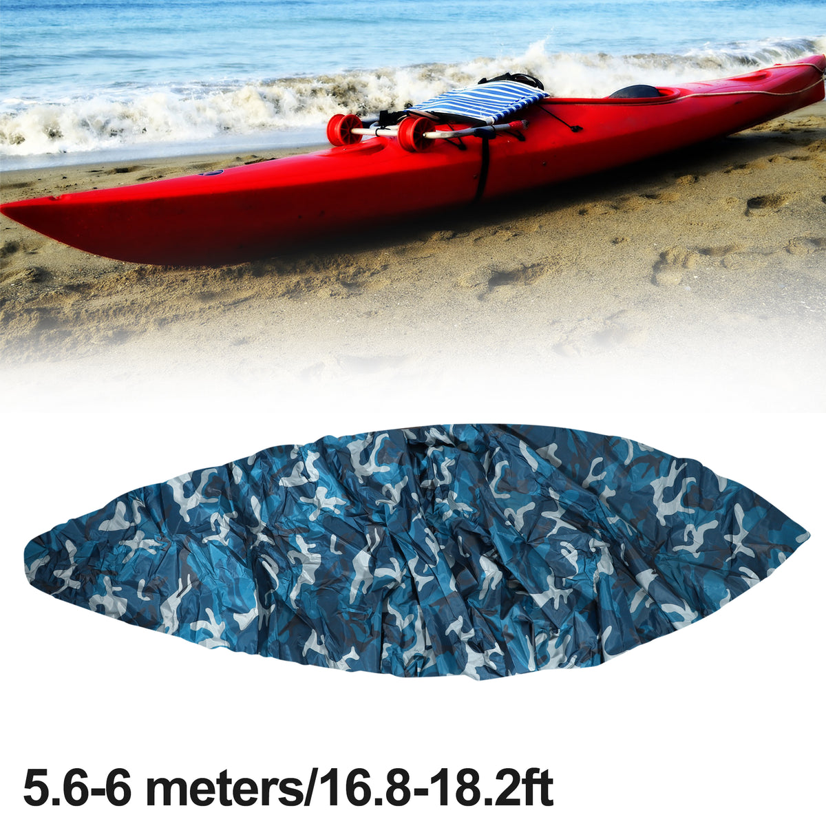 Blue Camouflage Waterproof Kayak Cover 16.8ft-18.2ft I87108