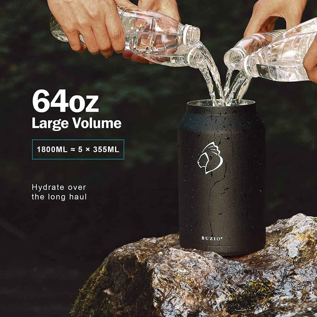 64oz Insulated Stainless Steel Water Bottle with Straw Lid Q549881