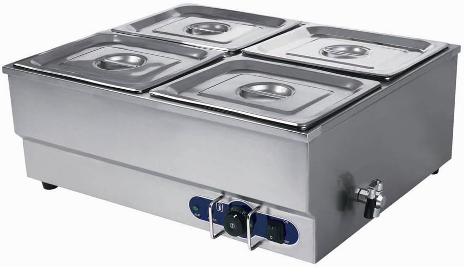 4 Pots Electric Food Soup Warmer Stainless Steel 110V 1500W N36698