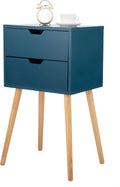Blue 2 Drawer Wood Nightstand Z148271