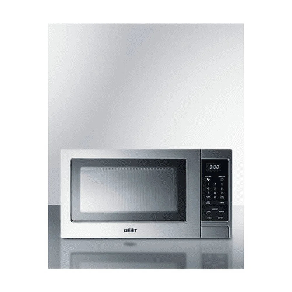 19 inch Compact Microwave With 900 Watts; Digital Touchpad; Brushed Stainless Steel Cabinet; Glass Turntable E262998