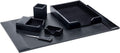 Bonded Leather Desk Set, 5pcs, Black Q158