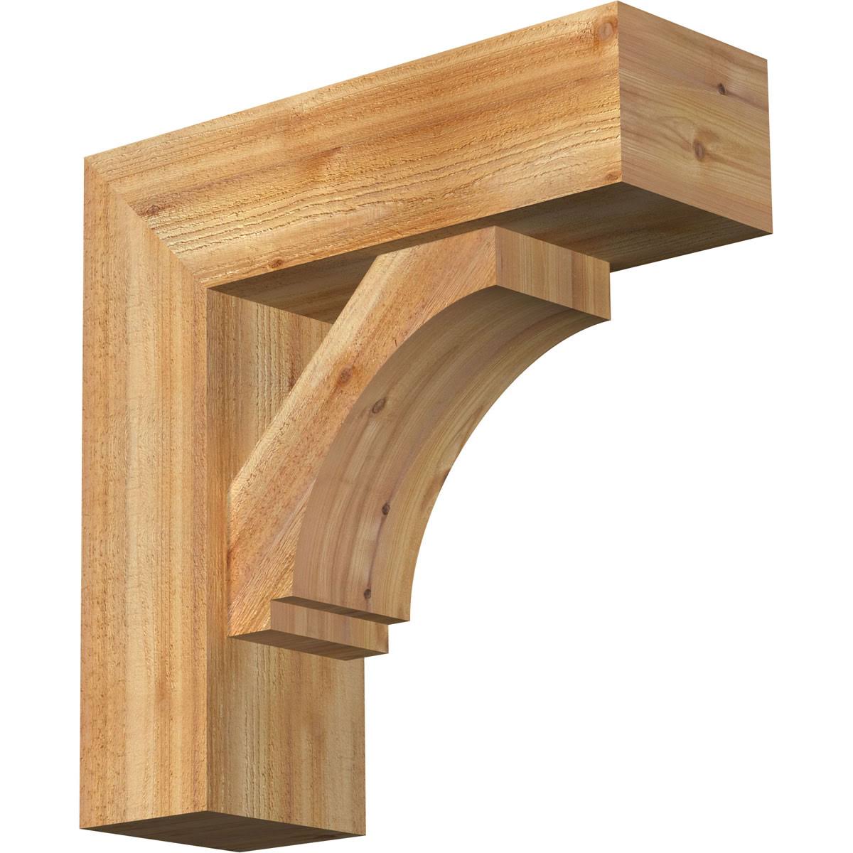 8x22W x 24x22D x 24x22H Rough Sawn Bracket with Offset Brace, Western Red Cedar M5699