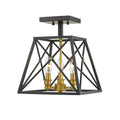 3 Light Semi Flush Mount Matte Black Olde Brass Y553333