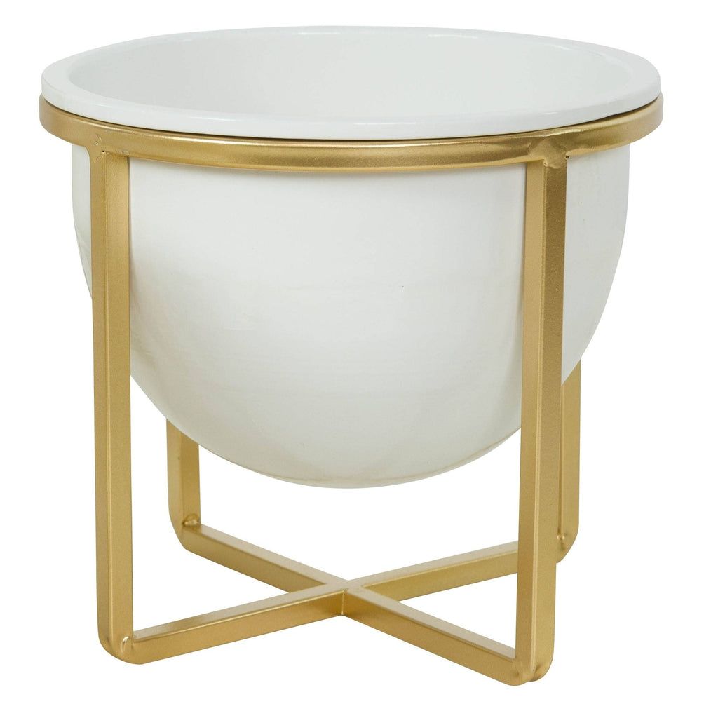 White & Gold Planters - Set of 3 Y334